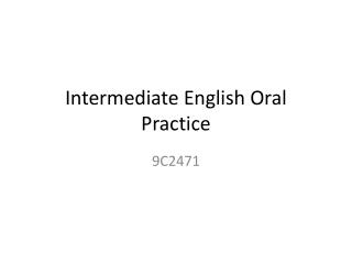 Intermediate English Oral Practice