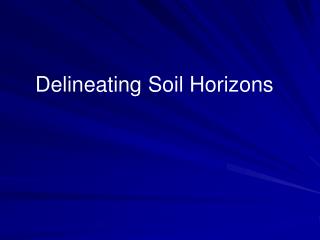 Delineating Soil Horizons