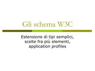 Gli schema W3C