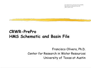 CRWR-PrePro HMS Schematic and Basin File