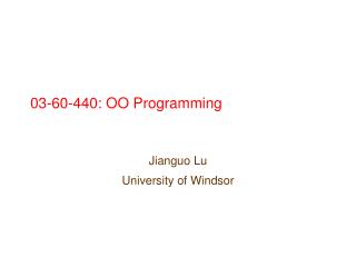 03-60-440: OO Programming