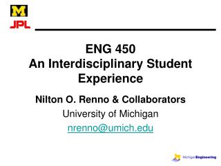 ENG 450 An Interdisciplinary Student Experience