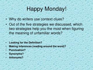 Happy Monday!