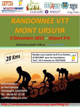 RANDONNEE VTT MONT URSUYA 9 Décembre 2012 – Départ 9 H