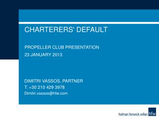 CHARTERERS' DEFAULT