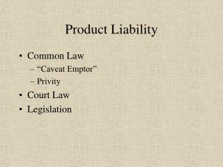 Product Liability