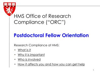 Postdoctoral Fellow Orientation