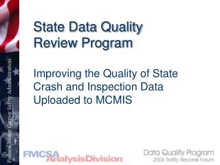 State Data Quality Review Program