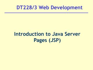 DT228/3 Web Development