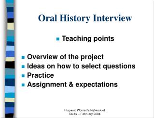 Oral History Interview