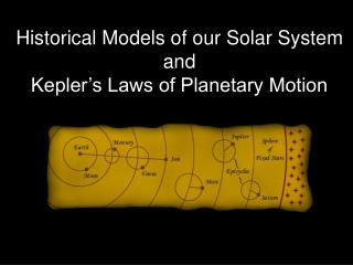 Historical Models of our Solar System and Kepler’s Laws of Planetary Motion