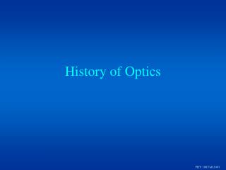 History of Optics