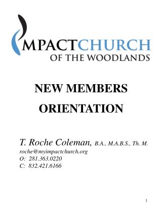 NEW MEMBERS ORIENTATION