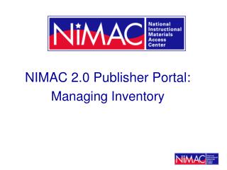 NIMAC 2.0 Publisher Portal: Managing Inventory