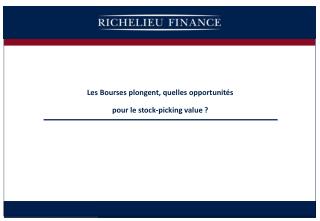 Les Bourses plongent, quelles opportunités pour le stock-picking value ?