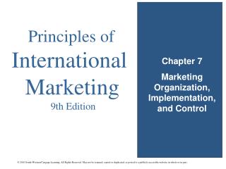 Chapter 7 Marketing Organization, Implementation, and Control