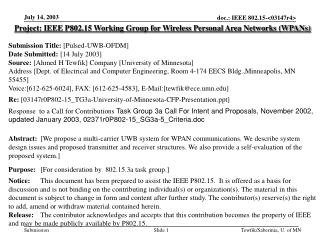 Project: IEEE P802.15 Working Group for Wireless Personal Area Networks (WPANs)