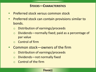 Stocks—Characteristics