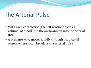 The Arterial Pulse