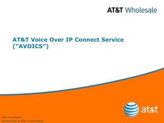 AT&amp;T Voice Over IP Connect Service (“AVOICS”)