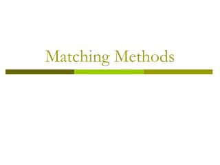 Matching Methods