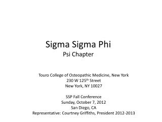 Sigma Sigma Phi Psi Chapter