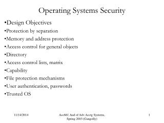 Operating Systems Security