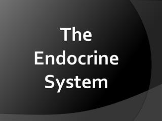 The Endocrine System