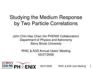 Studying the Medium Response by Two Particle Correlations