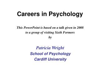 Careers in Psychology