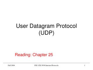 User Datagram Protocol (UDP)