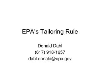 EPA’s Tailoring Rule