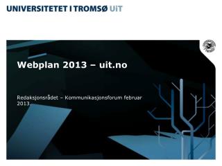 Webplan 2013 – uit.no