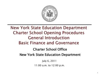 Charter School Office New York State Education Department