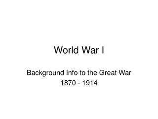 World War I