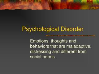 Psychological Disorder