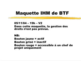 Maquette IHM de BTF