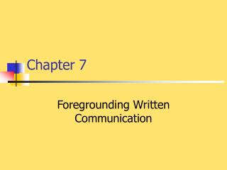 Chapter 7