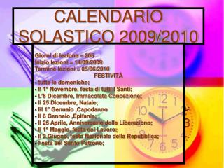 CALENDARIO SOLASTICO 2009/2010