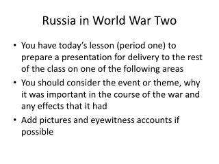Russia in World War Two