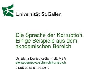 Die Sprache der Korruption. Einige Beispiele aus dem akademischen Bereich