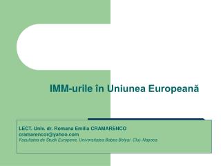 IMM-urile în Uniunea Europeană