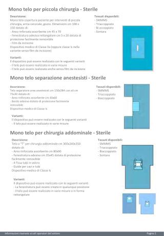 Mono telo per piccola chirurgia - Sterile