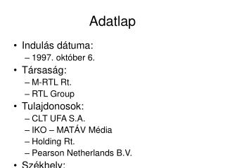 Adatlap