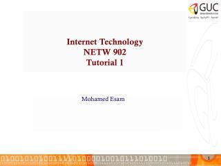 Internet Technology NETW 902 Tutorial 1