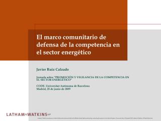 El marco comunitario de defensa de la competencia en el sector energético