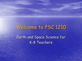 Welcome to PSC 1210