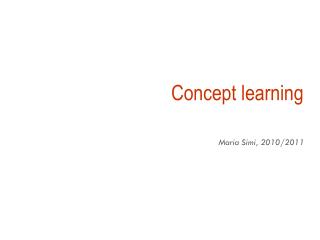 Concept learning