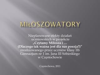 Miłoszowatory