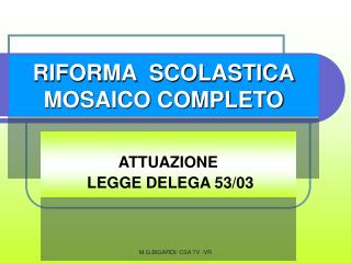 RIFORMA SCOLASTICA MOSAICO COMPLETO